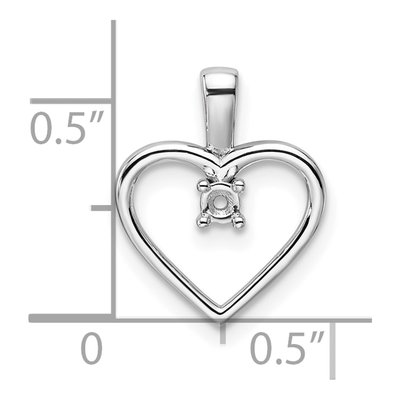 14K White Gold Heart Pendant – view 6