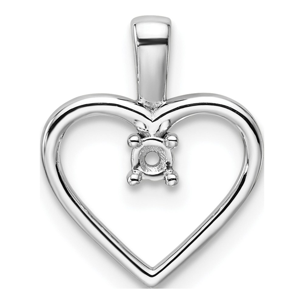 14K White Gold Heart Pendant