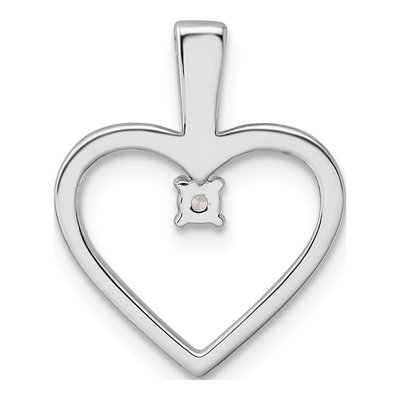14K White Gold 1/20 ct tw Diamond Heart Pendant – view 4