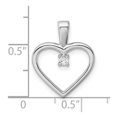 14K White Gold 1/20 ct tw Diamond Heart Pendant – view 5