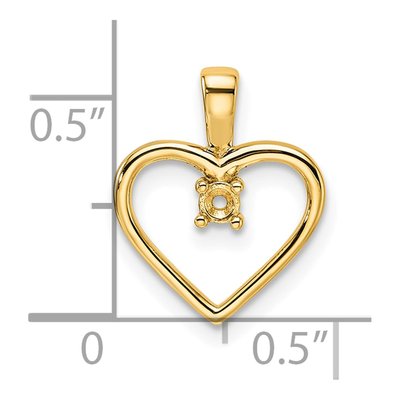 14K Yellow Gold Heart Pendant – view 5
