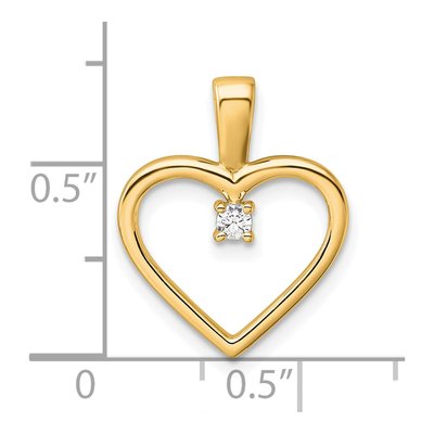 14K Yellow Gold 1/20 ct tw Diamond Heart Pendant – view 2