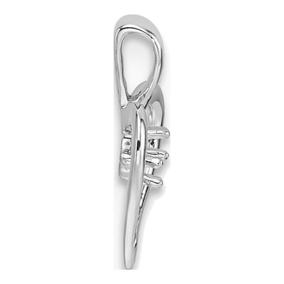10K White Gold Heart Pendant – view 3
