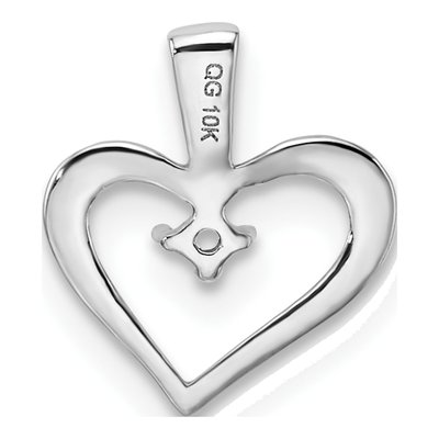 10K White Gold Heart Pendant – view 4