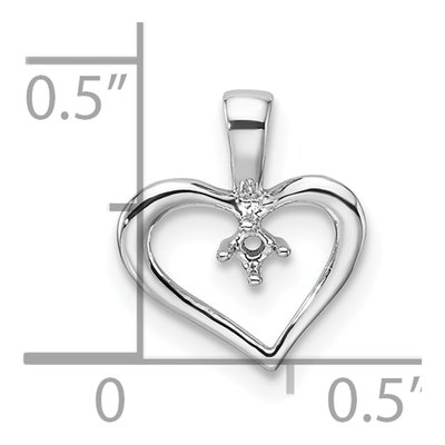 10K White Gold Heart Pendant – view 5