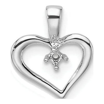 10K White Gold Heart Pendant