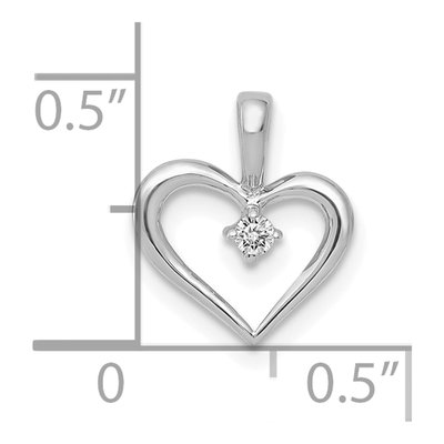 10K White Gold Diamond Heart Pendant – view 2