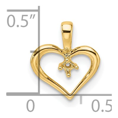 10K Yellow Gold Heart Pendant – view 5