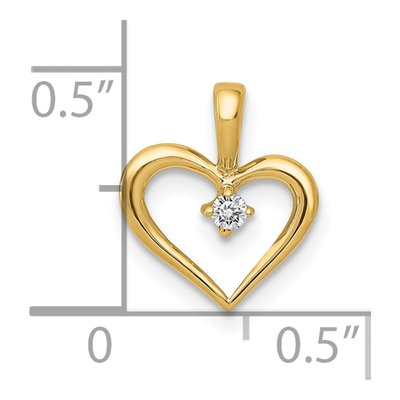 10K Yellow Gold Diamond Heart Pendant – view 2