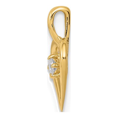 10K Yellow Gold Diamond Heart Pendant – view 3