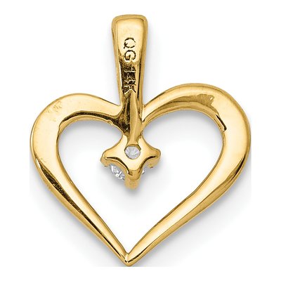 10K Yellow Gold Diamond Heart Pendant – view 4