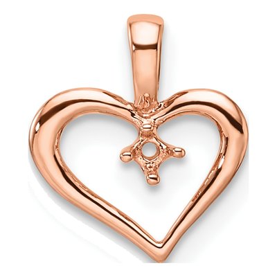 14K Rose Gold Heart Pendant