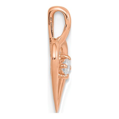 14K Rose Gold Diamond 02Ct Heart Pendant – view 3