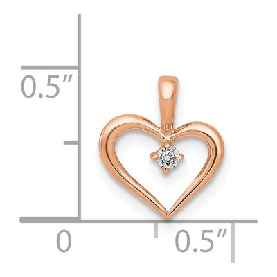 14K Rose Gold Diamond 02Ct Heart Pendant – view 4