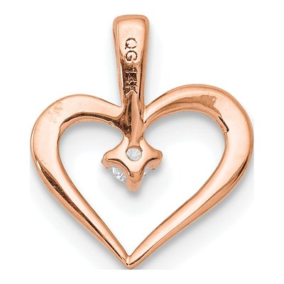 14K Rose Gold Diamond 02Ct Heart Pendant – view 5