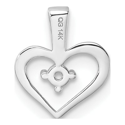 14K White Gold Heart Pendant – view 5