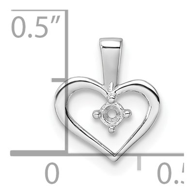 14K White Gold Heart Pendant – view 6