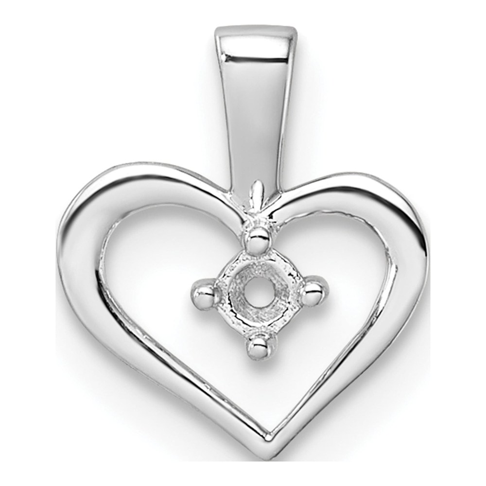 14K White Gold Heart Pendant
