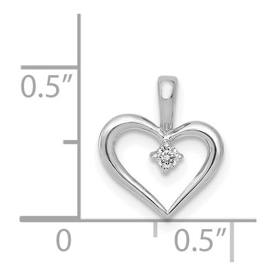 14K White Gold Diamond Heart Pendant – view 4