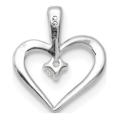 14K White Gold Diamond Heart Pendant – view 5