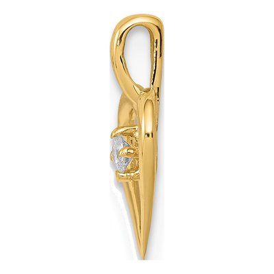 14K Yellow Gold Diamond Heart Pendant – view 3