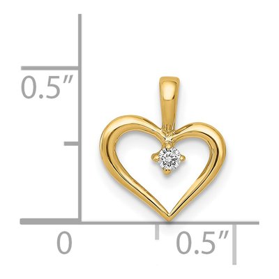 14K Yellow Gold Diamond Heart Pendant – view 5