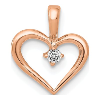 14K Rose Gold Heart Pendant