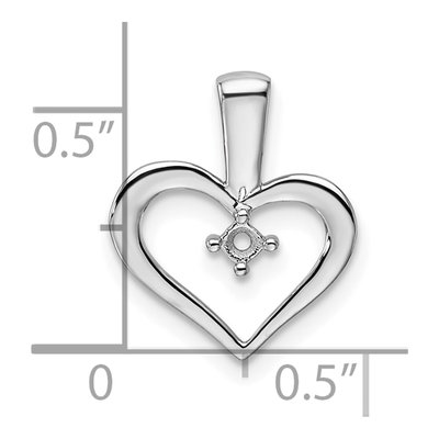 14K White Gold Heart Pendant – view 6