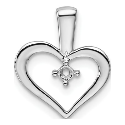 14K White Gold Heart Pendant