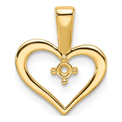 14K Yellow Gold Heart Pendant