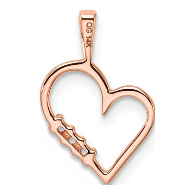14K Rose Gold Heart Pendant Mounting – view 5