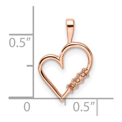 14K Rose Gold Heart Pendant Mounting – view 6