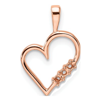 14K Rose Gold Heart Pendant Mounting