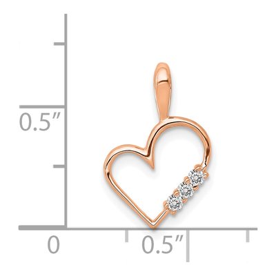 14K Rose Gold 1/20 ct tw Diamond Heart Pendant – view 4