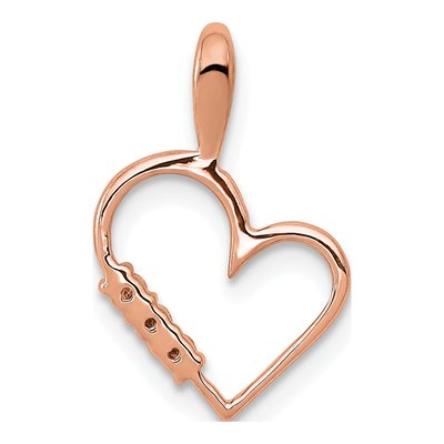 14K Rose Gold 1/20 ct tw Diamond Heart Pendant – view 5