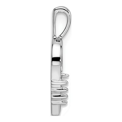 14K White Gold Heart for 3-Stones Pendant Mounting – view 3