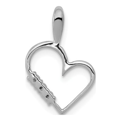 14K White Gold 1/20 ct tw Diamond Heart Pendant – view 4