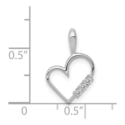 14K White Gold 1/20 ct tw Diamond Heart Pendant – view 5