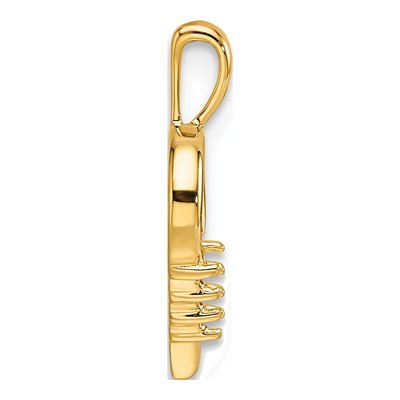 14K Yellow Gold Heart for 3-Stones Pendant Mounting – view 2