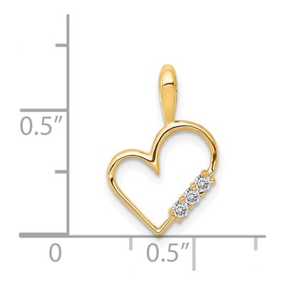 14K Yellow Gold 1/20 ct tw Diamond Heart Pendant – view 4