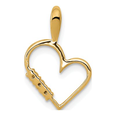14K Yellow Gold 1/20 ct tw Diamond Heart Pendant – view 5