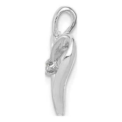 14K White Gold Heart Pendant – view 3