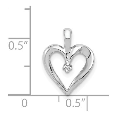 14K White Gold Heart Pendant – view 4