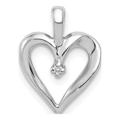 14K White Gold Heart Pendant