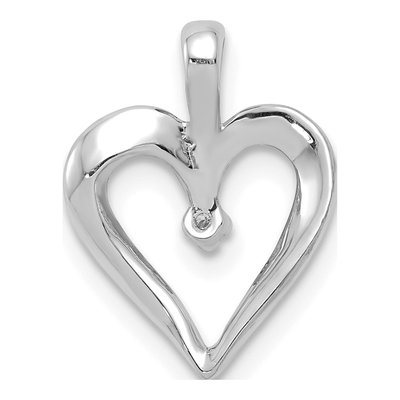 14K White Gold Diamond Heart Pendant – view 4