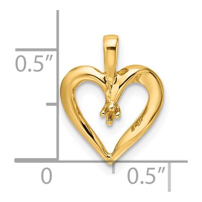 14K Yellow Gold Heart Pendant Mounting – view 5