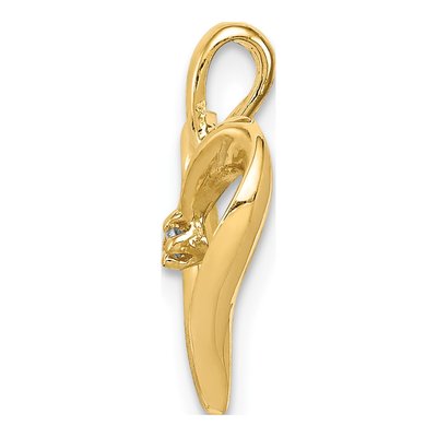 14K Yellow Gold Diamond Heart Pendant – view 2