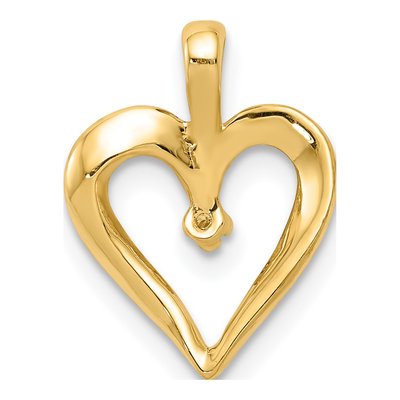 14K Yellow Gold Diamond Heart Pendant – view 3
