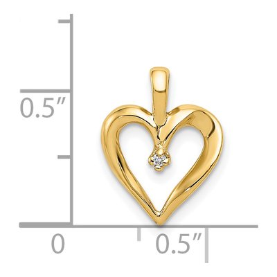 14K Yellow Gold Diamond Heart Pendant – view 4