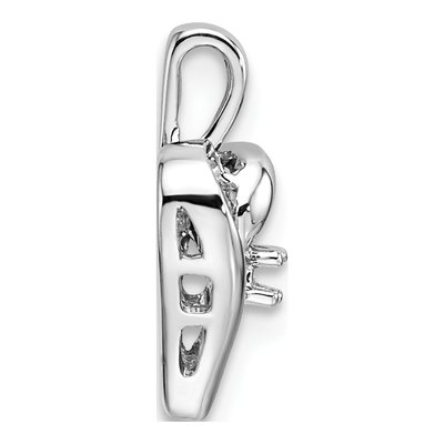 14K White Gold Heart for Pendant – view 3